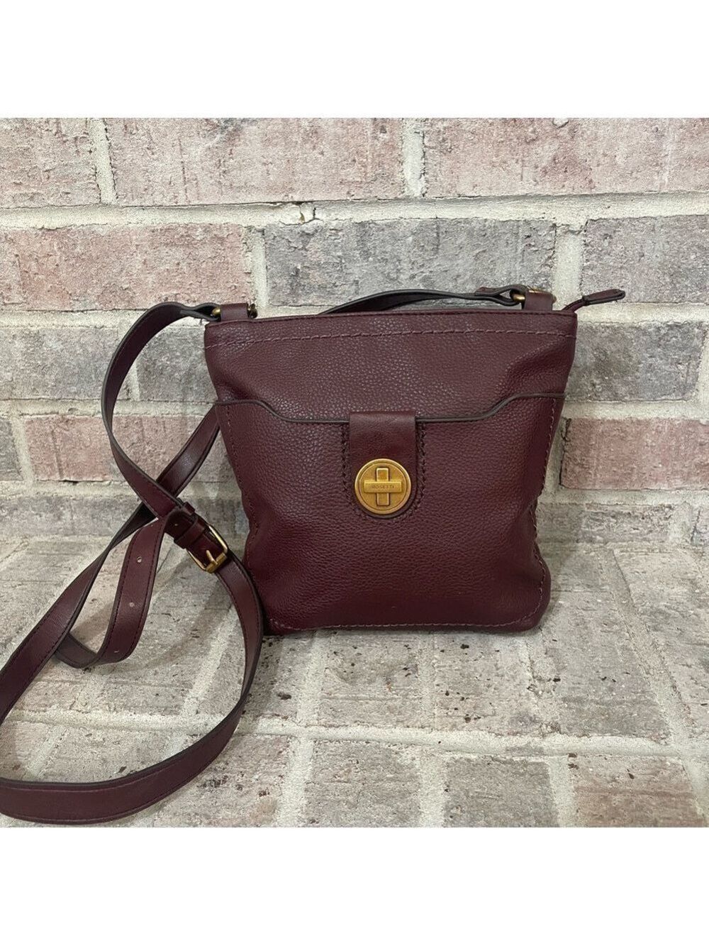 Rosetti Maroon Bag with Gold Detail